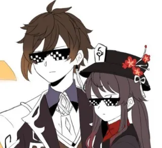 😎 Zhongli Genshin Impact Genshin Impact, Anime, Video game, Personagens, Zhongli, Hu Tao telegram sticker