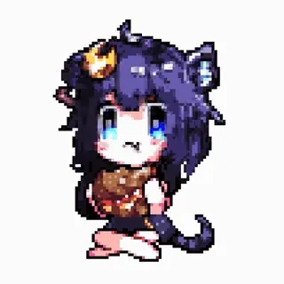 🍽️ Anime, Chibi, Słodkie, Pixel art, Monster girl telegram sticker