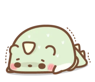 😁 dinossauro, fofo, animal, desenho animado, preguiçoso, exausto telegram sticker