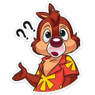 ❓ Chip Chip 'n Dale Rescue Rangers cartoon, disney, squirrel, confused, question telegram sticker