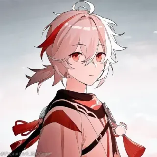💠 Kaedehara Kazuha Genshin Impact @PSHUIDIVA_MEGUMI anime, genshin impact, kazuha, character, video game, red, white whatsapp sticker