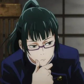 ➿ Maki Zenin Jujutsu Kaisen Animé, Manga, Personnage, Femme, Lunettes telegram sticker