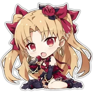 🎤 Animé, Chibi, Mignon, Idole, Féminin, Dessin animé telegram sticker