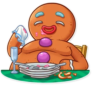 🤤 pão de gengibre, comida, sobremesa, desenho animado, comendo, pratos, engraçado, feriado telegram sticker