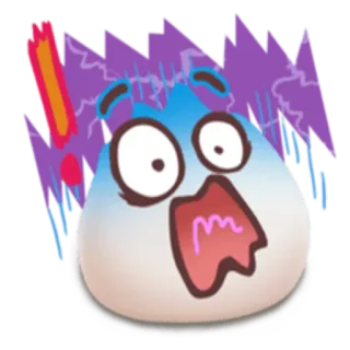 😨 chocado, atordoado, exclamação, desenho animado, rosto, emoção, ansioso, apavorado telegram sticker