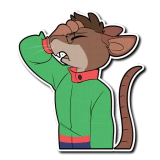 😫 антропоморфный, мышь, мультфильм, персонаж, потеющий, мышь-человек, измученный telegram sticker