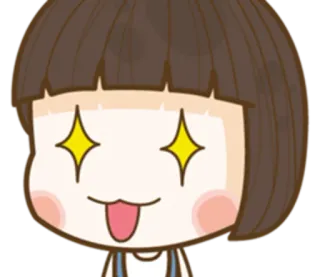 🤑 dessin animé, mignon, yeux brillants, excité, tire la langue telegram sticker