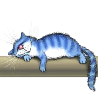 💤 cat, blue cat, sleeping, cartoon cat, animal, cute, sticker telegram sticker