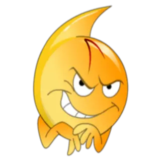 😈 эмодзи, огонь, мультфильм, оранжевый, злой telegram sticker