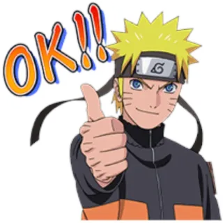 👍 Naruto OK!! Аниме, Наруто, Ок, Большой палец вверх, Манга, Стикер telegram sticker