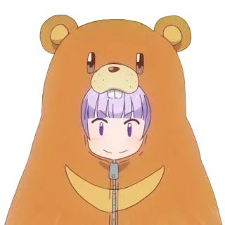 🙂 Anime, Personagem, Fofo, Fantasia de Urso, Kawaii telegram sticker