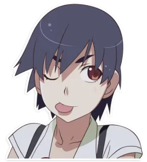 😜 Anime, Manga, Nhân vật, Hoạt hình, Nháy mắt, Cô gái telegram sticker