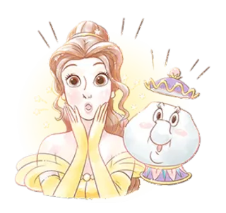 😱 Belle Beauty and the Beast disney, belle, beauty and the beast, cartoon, princess telegram sticker