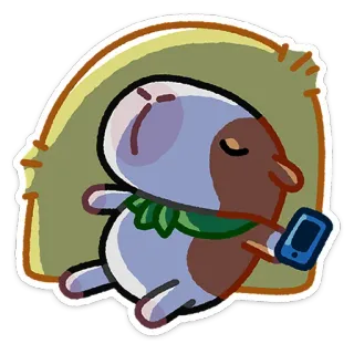 😴 Meerschweinchen, schläfrig, niedlich, Tier, Cartoon whatsapp sticker