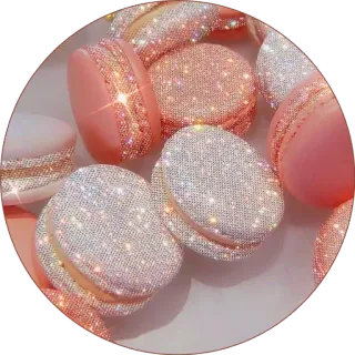 🍧 macaron, pâtisseries, dessert, nourriture, sucré, paillettes telegram sticker