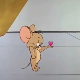 🐭 Jerry Mouse Tom and Jerry cartone animato, topo, amore, cuore, carino telegram sticker
