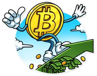 👍 bitcoin, criptovaluta, finanza, denaro, investimento, crescita, cartone animato telegram sticker