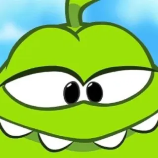 😉 Om Nom Cut the Rope cartone animato, gioco, verde, mostro, carino telegram sticker
