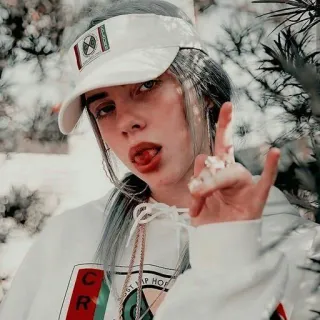 🤘 Billie Eilish billie eilish, singer, music, artist, celebrity, tongue out telegram sticker