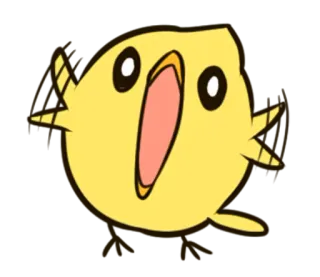 😮 oiseau, jaune, mignon, dessin animé, animal, drôle whatsapp sticker