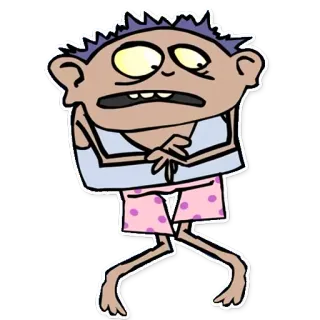 😰 Desenho animado, Ferido, Braço engessado, Doente, Assustado, Personagem whatsapp sticker