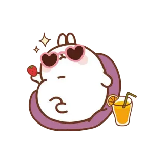 💁 cute, bunny, strawberry, drink, kawaii, cartoon telegram sticker