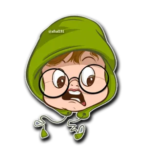 😳 @afall81 desenho animado, personagem, adesivo, moletom com capuz, óculos telegram sticker