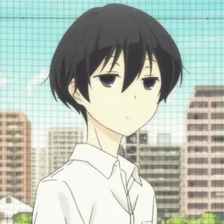 🥢 anime, boy, school uniform, black hair, character, portrait telegram sticker