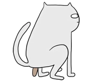 💩 Katze, Tier, Meme, Weiß, Cartoon telegram sticker