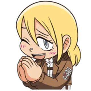 🙏 Krista Lenz Attack on Titan anime, l'attaque des titans, chibi, krista lenz telegram sticker
