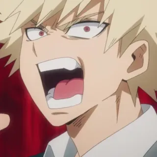 🎭 Katsuki Bakugo My Hero Academia Anime, My Hero Academia, Bakugo, Karakter, Marah, Berteriak, Karakter anime telegram sticker