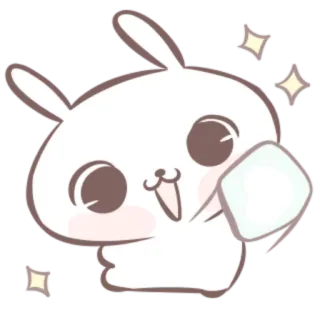 🍒 conejo, lindo, kawaii, brillo, animal, conejito telegram sticker