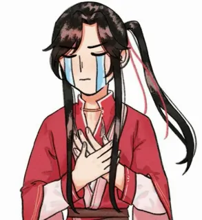🥢 sad, crying, anime, illustration, emotional, character telegram sticker
