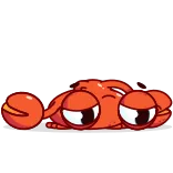 😔 게, 만화, 동물, 빨간색 telegram sticker