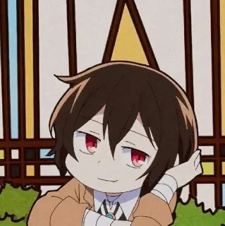 💛 Osamu Dazai Bungou Stray Dogs animé, manga, Bungou Stray Dogs, Dazaï, mignon, personnage telegram sticker