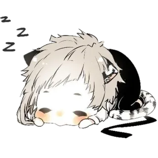 😴 Katze, Kawaii, Anime, Süß, Sticker, Neko telegram sticker