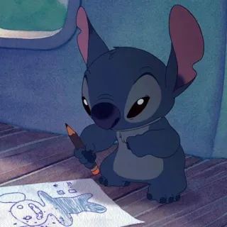 ❣️ Stitch Lilo & Stitch Obcy, Rysunek, Słodki, Niebieski, Postać telegram sticker