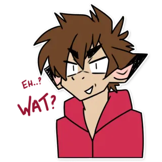😲 RAW desenho animado, personagem, moletom vermelho com capuz, anime telegram sticker