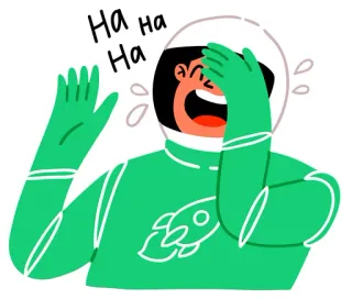 🤣 Ha ha Ha astronauta, risa, humor, alegría, espacio, cohete telegram sticker