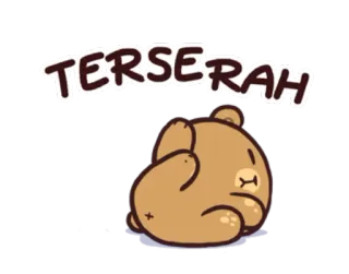 😒 TERSERAH urso, desenho animado, indiferente, fofo, preguiçoso, Tersarah telegram sticker