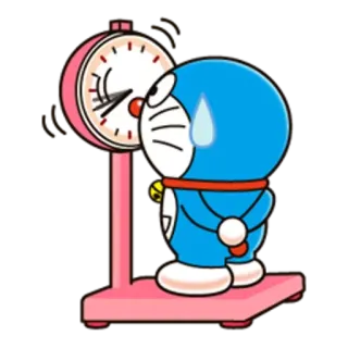 😅 Doraemon Anime, Katze, Roboter, Traurig, Waage, Gewicht, Manga, Cartoon telegram sticker