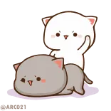 😾 cat, cute, mochi, peach, kawaii, kitty telegram sticker