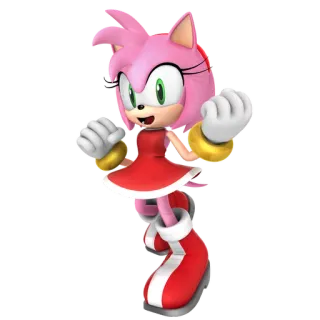💜 Amy Rose ソニック・ザ・ヘッジホッグ, ビデオゲーム, カートゥーン, ハリネズミ, セガ telegram sticker