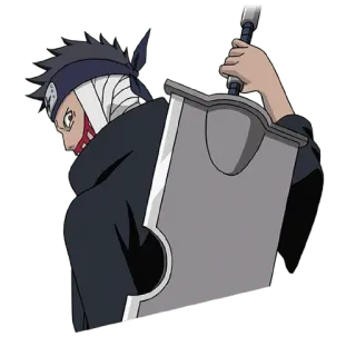 🥵 Zabuza Momochi Naruto อนิเมะ, นินจา, ดาบ, ตัวร้าย, หมอก, หมอกซ่อนเร้น whatsapp sticker