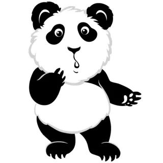 😱 Panda, Kreskówka, Zwierzę, Słodki, Ilustracja, Naklejka telegram sticker