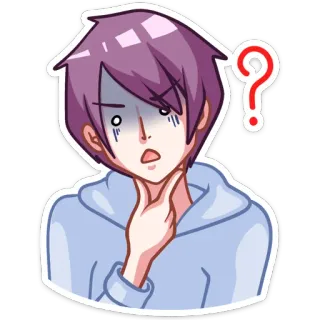 🤔 สติกเกอร์, คำถาม, สับสน, กังวล, อนิเมะ whatsapp sticker