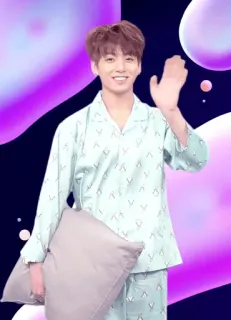 👋 Jungkook kpop, bts, idole, chanteur, vague, personne telegram sticker