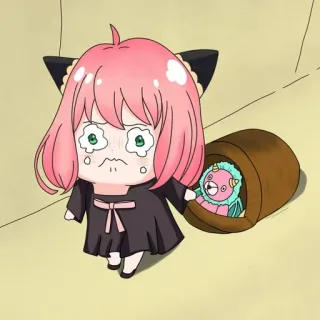 😭 Anya Forger Spy x Family anime, cry, sad, chibi, spy x family, anya forger telegram sticker