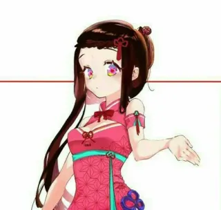 ⛓ Anime, Manga, Gadis, Gaun merah muda, Kartun, Ilustrasi telegram sticker