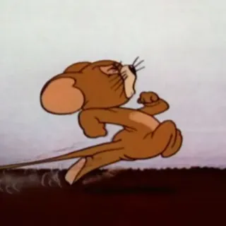☹ Jerry Mouse Tom and Jerry cartoon, mouse, Jerry, running telegram sticker